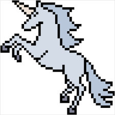 Pour faire le contour de la licorne un feutre noir. Pixel Art Licorne Kawaii