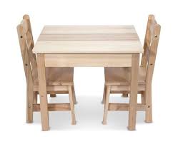 Amazon Com Melissa Doug Wooden Table And 2 Chairs Set Toys Games Wooden Table And Chairs Solid Wood Table Durable Chairs