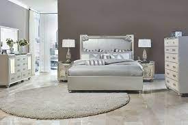The hollywood loft collection by michael amini & jane seymour, a design collaboration is scaled and proportioned for smaller spaces yet with all the glitz, glamour and functionality of our larger collections.the unique combination of materials blend masterfully with the subtle tones of the finish, creating fashion for the home.bed:the tall statement headboardfully upholsteredtufted with. Aico 4 Pc Bel Air Park Upholstered Bedroom Set Usa Furniture Warehouse
