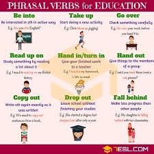 Education Phrases Useful Phrasal Verbs About Education 7 E S L English Verbs Learn English Learn English Vocabulary