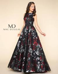Ball Gown With Black Floral Print Mac Duggal 62601h Ball Gowns Gowns Dresses Gowns