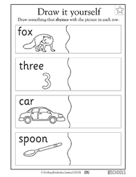 draw it yourself fox three car spoon kindergarten preschool reading writing worksheet greatschools