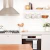 Replacing cabinets with open shelves is an easy and trending alternative for a kitchen with no upper cabinets. 1
