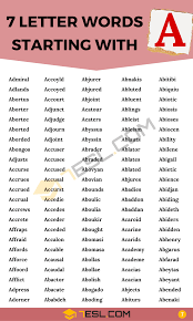 To create the code, a series of international agencies assigned 26 code words acrophonically to the letters of the roman alphabet , with the intention of the letters and numbers being easily distinguishable from one another over radio and telephone, regardless of language … 800 Useful 7 Letter Words Starting With A In English 7esl