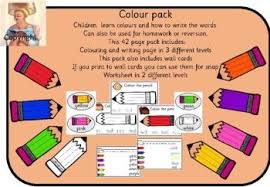 Colour Packchildren Learn Colours And How To Write The Words Can Also Be Used For Homework Or Reversion This 42 Page Pack Inclu In 2020 Learning Colors Color Packing