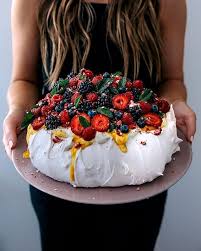 Vanilla Custard And Passionfruit Curd Pavlova With Berries By Gatherandfeast Quick Easy Recipe The Feedfeed Recipe Pavlova Recipe Pavlova Dessert Desserts