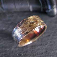Rustic Man Wedding Band 8mm Comfort Fit Wedding Band Artisan Mens Wedding Rings Unique Mens Rustic Wedding Bands Rings For Men