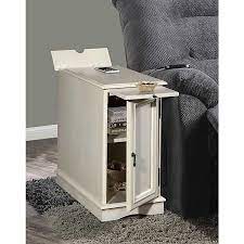 Conveniently charge your devices with a stylish side or end table with a power outlet or usb charger. Cream Chairside End Table With Charging Station Kirklands