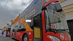 بالصور تشغيل تجريبي لـ باص أبها السياحي