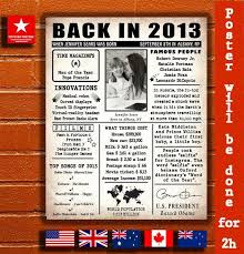 50th Birthday Present Ideas For Him Nz Personalized 7th Birthday Newspaper 7th Birthday Gift Idea Back In 2013 Poster 7th Birthday Decorations Born In 2013 Newspaper Uk Nz In 2020 Birthday Poster Happy 10th Birthday Happy 11th Birthday