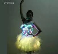 Women's LED Performance Costume Rechargeable Battery Glowing Fancy Dress  Inspired by Robot for Stage Rave and Dance Performance