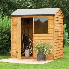 Forest Garden 6 X 4 Overlap Reverse Apex Wooden Garden Shed Internet Gardener Garden Sheds Uk Garden Buildings Diy Garden Shed Interiors
