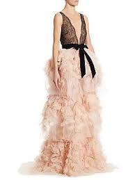 Marchesa Silk Chantilly Lace Gown Evening Dress Fashion Pink Evening Dress Lace Evening Dresses