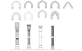 1, increased ability of undeletion; Islam Arches Columns Detail Autocad Dwg File Cadbull
