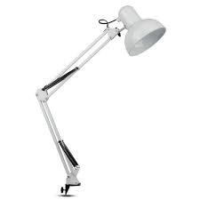 Contrôle tactile, lampe de table réglable avec port de charge usb, avec minuterie automatique 30 et 60 minutes pour le bureau, la maison, la lecture, l'étude ou le travail. Lampe De Bureau A Pince Avec Bras Articule E27 Blanche Eclairage Design