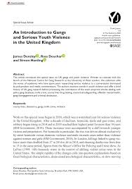 Pdf An Introduction To Gangs And Serious Youth Violence In The United Kingdom