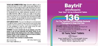 Baytril Enrofloxacin 136mg Taste Tabs 50 Tablets