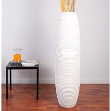 Leewadee Tall Big Floor Standing Vase For Home Decor 12x44 Inches Wood White Washed Want Additional Info Clic Floor Standing Vase Home Decor Floor Vase