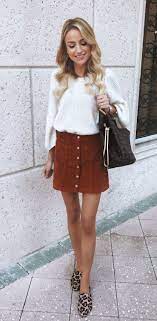 Winter Outfits Brown Button Up Mini Skirt Miniskirt Outfits Winter Skirt Outfit Casual Work Outfit Summer