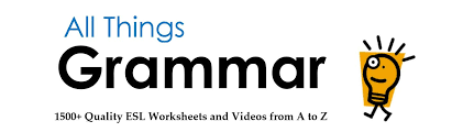 English grammar worksheets on tenses and verbs; All Things Grammar Home