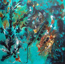 Large Blue Abstract Art Painting