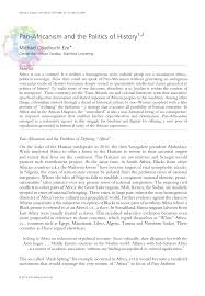 Pdf Pan Africanism And The Politics Of History