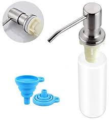 Instead of juggling plastic bottles with slippery, sudsy hands, just pump your soap directly from a spout. Soap Dispenser For Kitchen Sink Brushed Nickel Built In Design Sink Soap Dispenser Refill From The Top Stainless Steel Kitchen Soap Pump With 10 Fl Oz Bottle 300ml Buy Online At Best Price In