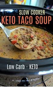 If you're craving a heartier soup for dinner, look no further than this slow cooker beef stew. Easy Slow Cooker Keto Taco Soup Keto Recipes Dinner Crockpot Recipes Easy Soup Recipes Slow Cooker