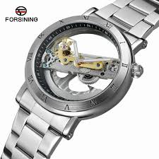 Forsining New Men Automatic Mechanical Watches Top Brand Luxury Stainless Steel Watch Skeleton Transparent Sport Male Wristwatch Mechanical Watch Watches For Men Mechanical Watch Men