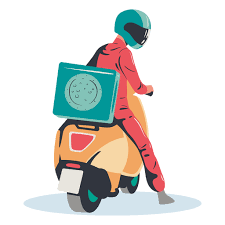 Pizza Delivery Scooter Ad Paid Paid Scooter Delivery Pizza Food Delivery Logo Pizza Delivery Logo Design Set