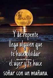 Y De Repente Llega Alguien Que Te Hace Olvidar El Ayer Citas De Pensamientos Feliz Noche Frases Frases De Agradecimiento