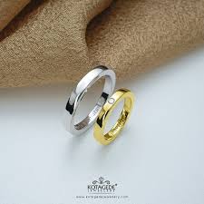 Cincin Kawin Tunangan Platidium Emas Kuning Polos Ptd0324ek