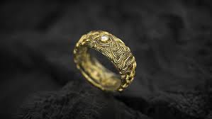 14k Gold Celtic Knot Ring Celtic Wedding Ring Celtic Knot Ring Gold Gold Viking Ring Men S Celti