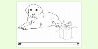 Christmas puppy coloring pages are a fun way for kids of all ages to develop creativity, focus, motor skills and color recognition. Free Printable Christmas Puppy Colouring Page Colouring Sheets