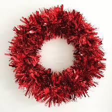 Your christmas stock images are ready. Hgtv Holiday House Feature Red Tinsel Wreath Tinsel Christmas Etsy Red Christmas Wreath Christmas Wreaths Christmas Front Doors