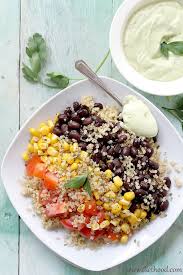 Southwestern Quinoa Salad With Creamy Avocado Dressing Diethood Vegetarian Recipes Healthy Recipes