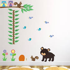 Woodland Animals Height Chart Wall Sticker