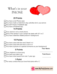 We all have those days when things don't go according to plan or life throws in some unsuspecting twists and turns. Free Printable What S In Your Phone Game For Valentine S Day My Party Games