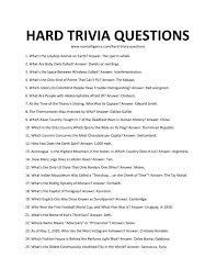 General knowledge may help you with anything from planning a garden to balancing a checkbook. 139 Best Hard Trivia Questions And Answers Test Your Knowledge
