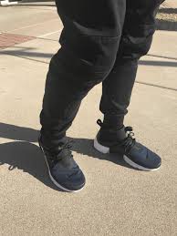 On Feet Pic For The Nikelab Air Presto Mid Sp Black Obsidian White All Black Sneakers Combat Boots Black Sneaker