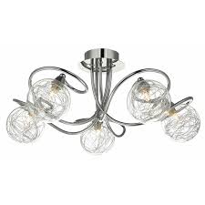 Ceiling light metal chrome, 6xe14. Homebase Led Flush Ceiling Lights Swasstech