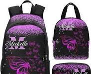 Mochilas personalizadas para niñas con nombre personalizado para niños,  mochila escolar informal para niños, mochila de regreso a la escuela,  Mariposa ...