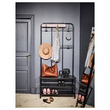 Pinnig Coat Rack With Shoe Storage Bench Black Ikea In 2020 Bench With Shoe Storage Storage Bench Bedroom Entryway Bench Storage