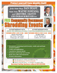 Free shredding event with remax. Upcoming Shredding Events State Senator Wayne Fontana