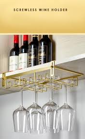 Free shipping on orders over $25 shipped by amazon. High Quality Screw Less Wine Glass Holder Iron Storage Shelf Under Cabinet Organizer L Decorative Hanging Rack Tv Home Appliances Kitchen Appliances Wine Cellar Storage On Carousell