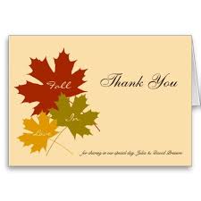 Wedding Thank You Card With Fall Leaves Wedding Thank You Wedding Thank You Cards Wedding Cards
