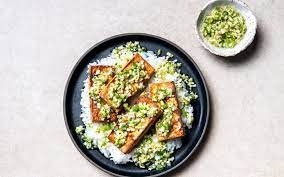 Sizzling Ginger Scallion Sauce With Pan Seared Tofu Recipe Ginger Scallion Sauce Asian Vegetarian Recipes Tofu