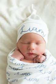 Personalized Baby Name Hat In Soft Stretchy Jersey Etsy Personalized Baby Hat Baby Swaddle Personalized Baby