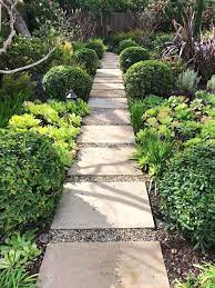 A Garden Of One S Own Large Stepping Stones Take You Along A Straight Path That Will Make A Sharp Right Small Garden With Fountain Stone Garden Paths Garden