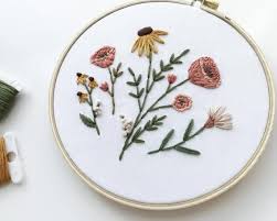 Hand embroidery, machine embroidery, and applique. Wildflower Embroidery Hoop Floral Embroidery Made To Order Cute Embroidery Patterns Floral Embroidery Patterns Embroidery Patterns
